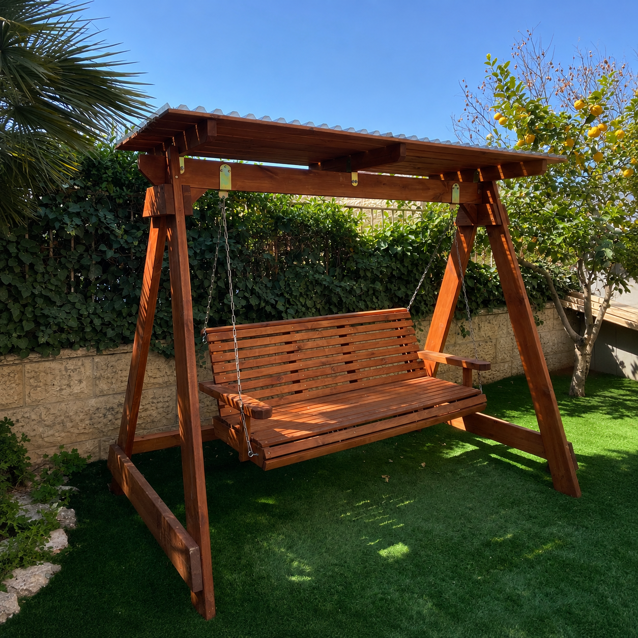 נדנדה דגם אורי עם גגון - ערכה לבניה עצמאית – תמונה 24